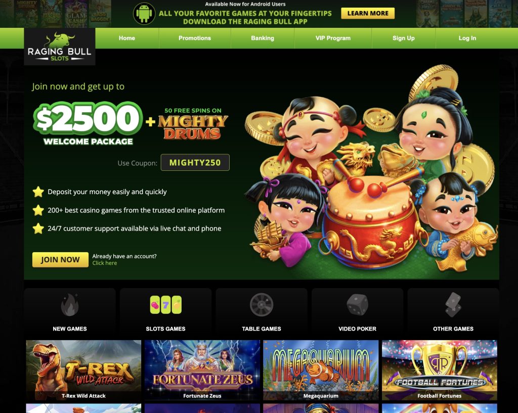 Raging Bull Slots Minnesota Online Casino